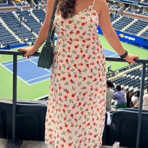 Pieces Orange Print Dress